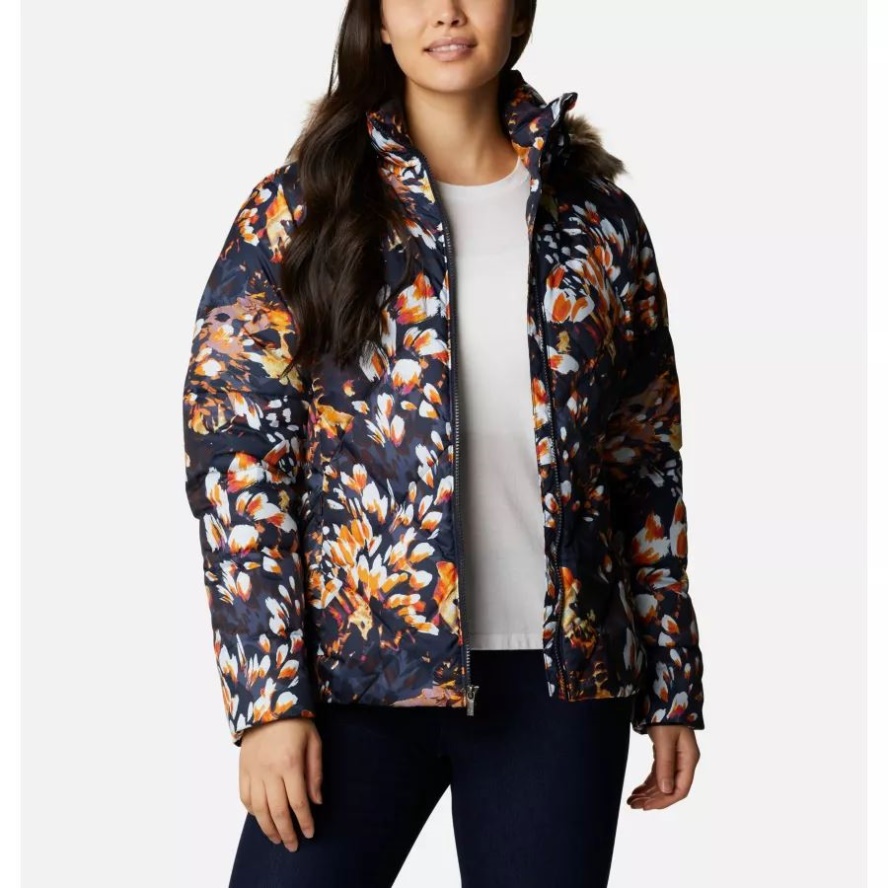 Columbia Sale Women's Icy Heights II Down Jacket Dark Nocturnal Florescence Print