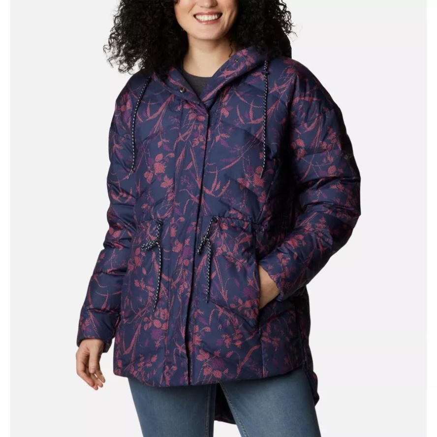 Columbia Sale Women's Icy Heights II Down Novelty Jacket Nocturnal Herringtons Print