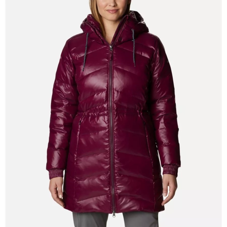 Columbia Sale Women's Icy Heights II Hooded Down Mid Jacket Marionberry Gunmetal