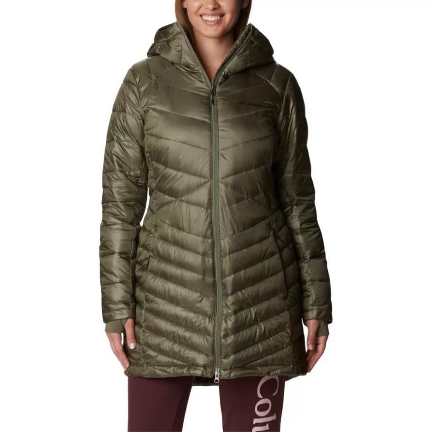 Columbia Sale Women's Joy Peak Hooded Mid Insulated Jacket Stone Green