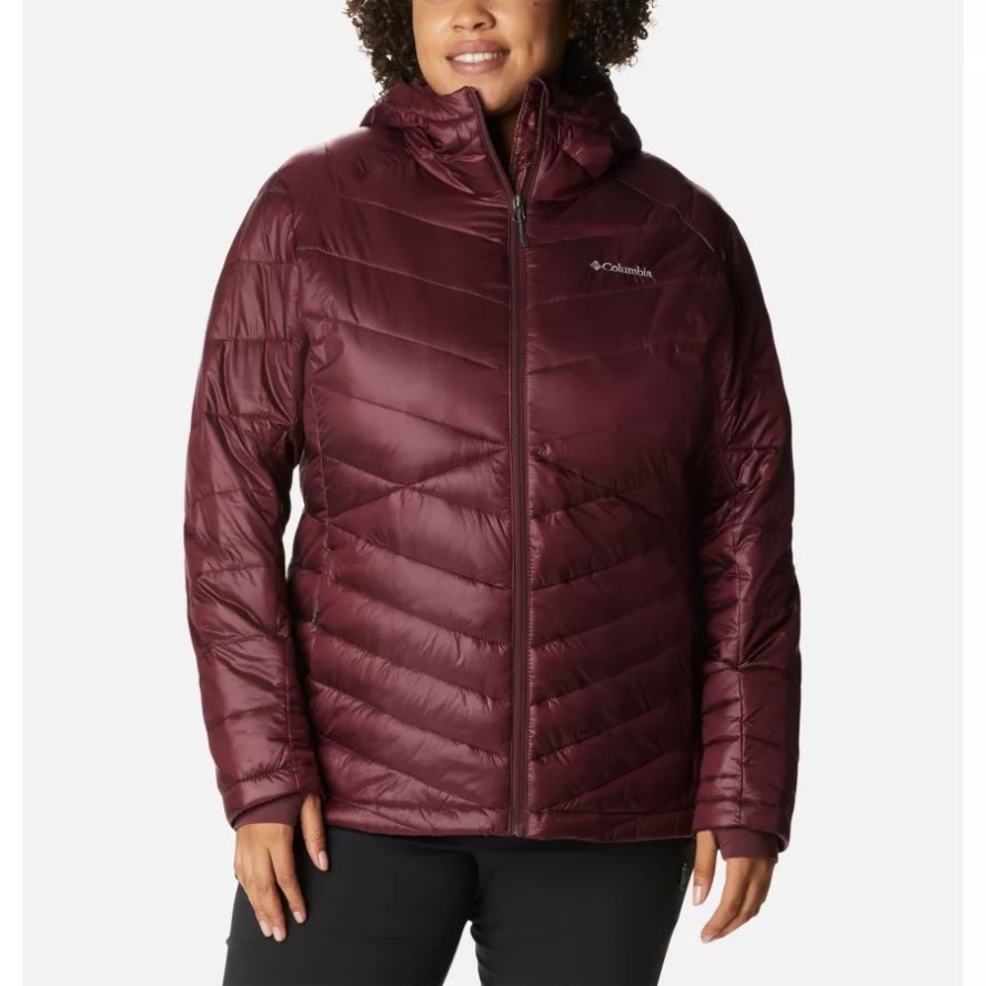 Columbia Sale Women's Joy Peak Omni-Heat Infinity Insulated Hooded Jacket Plus Size Malbec