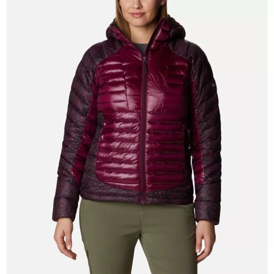 Columbia Sale Women's Labyrinth Loop Insulated Hooded Jacket Marionberry/Marionberry Terrain Print