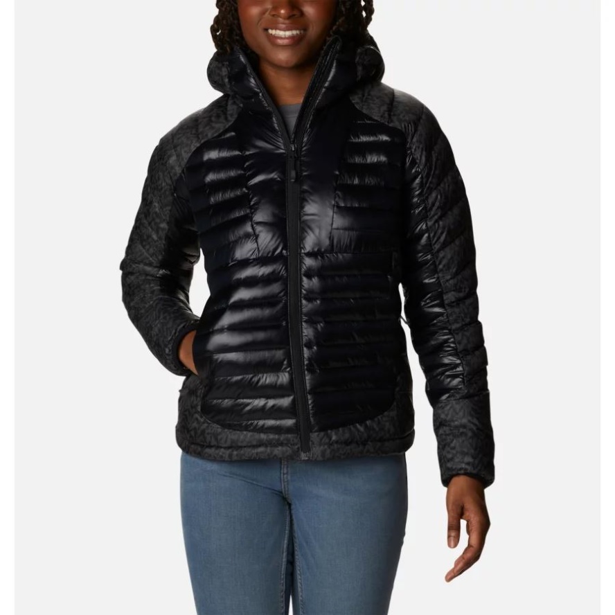 Columbia Sale Women's Labyrinth Loop Omni-Heat Infinity Insulated Hooded Jacket Black/Black Terrain Print