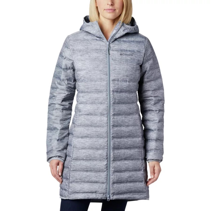 Columbia Sale Women's Lake 22 Down Long Hooded Jacket Tradewinds Grey Heather
