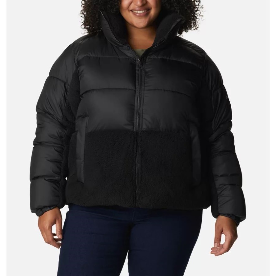 Columbia Sale Women's Leadbetter Point Sherpa Hybrid Jacket Plus Size Black