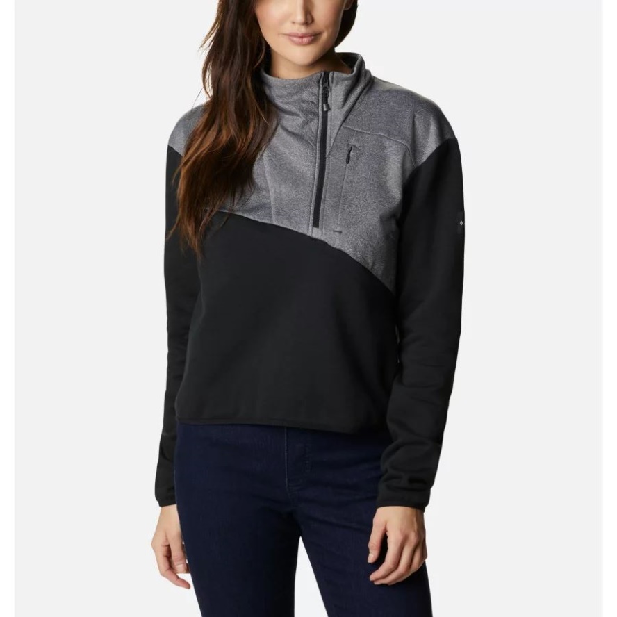 Columbia Sale Women's Lodge Hybrid Pullover Black/Black Heather