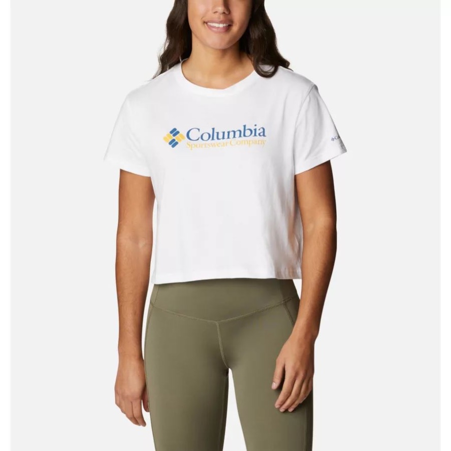 Columbia Sale Women's North Cascades Graphic Cropped T-Shirt White/CSC Retro Logo