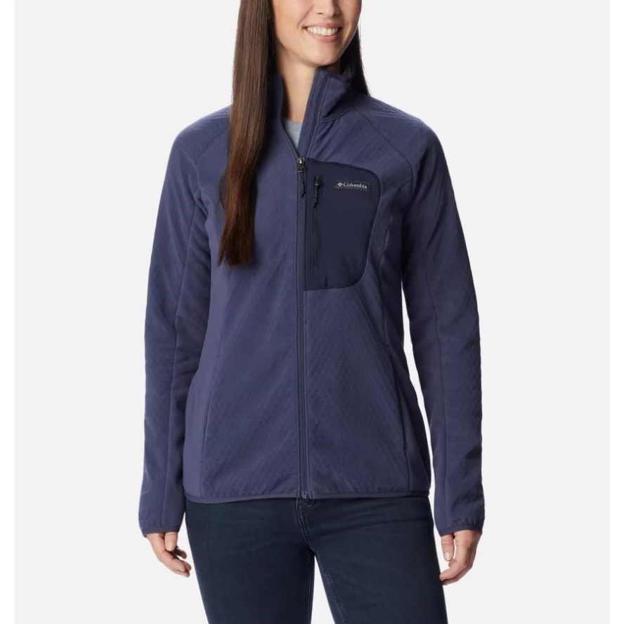 Columbia Sale Women's Outdoor Tracks Full Zip Fleece Jacket Nocturnal/Dark Nocturnal