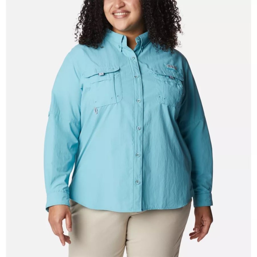 Columbia Sale Women's PFG Bahama Long Sleeve Plus Size Sea Wave