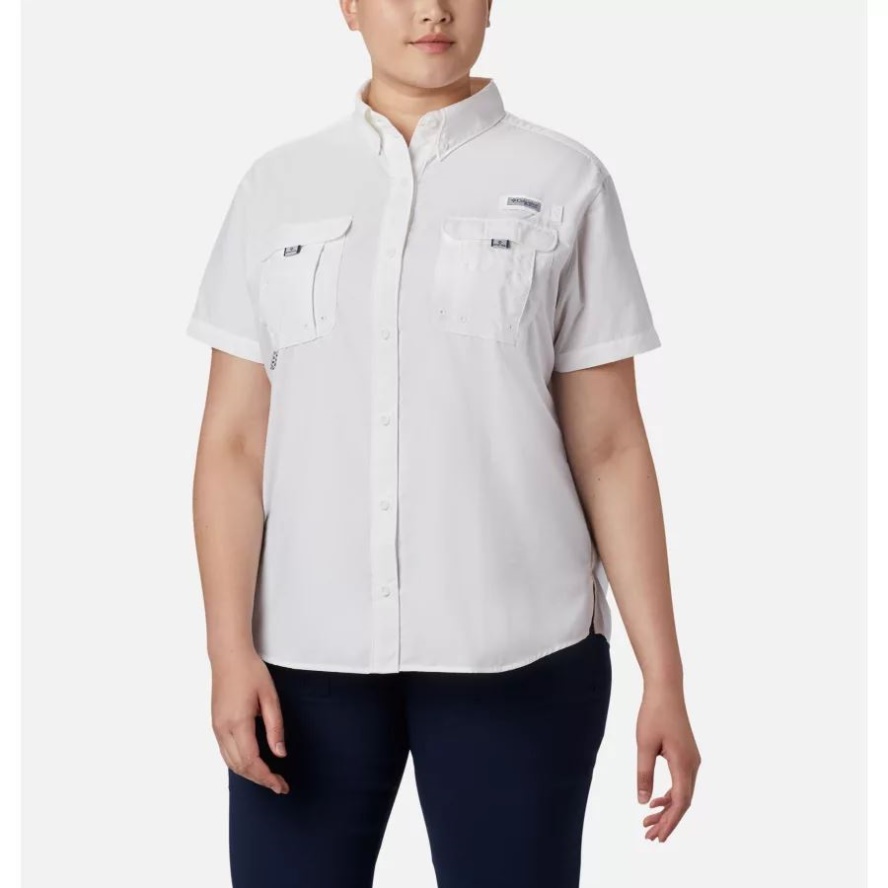 Columbia Sale Women's PFG Bahama Short Sleeve Plus Size White