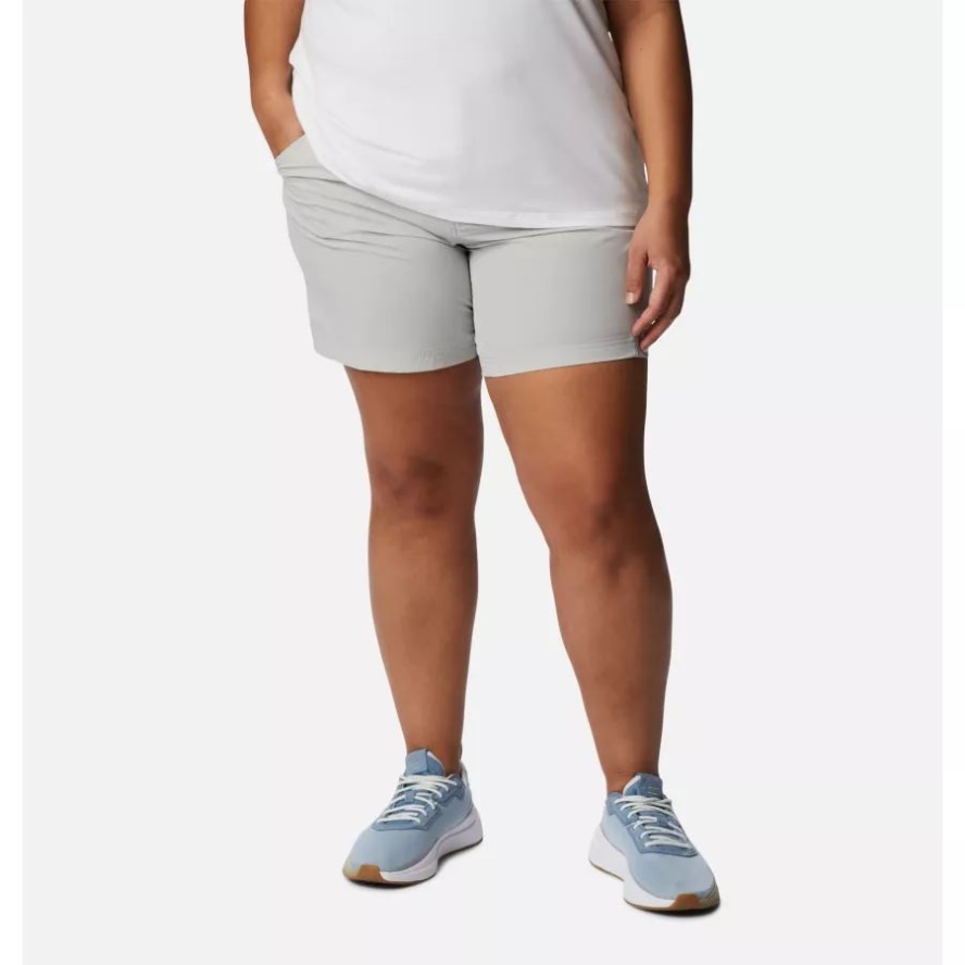 Columbia Sale Women's PFG Coral Point III Shorts Plus Size Cool Grey