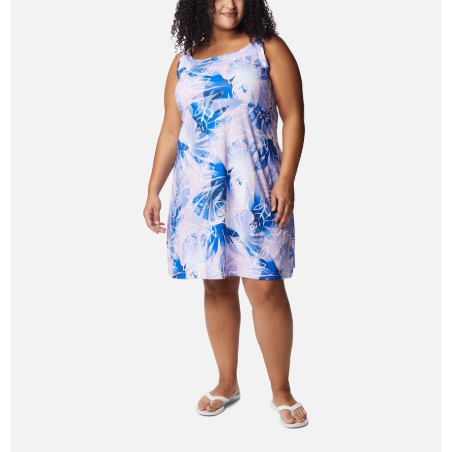 Columbia Sale Women's PFG Freezer III Dress Plus Size Serenity/Shady Coves Print