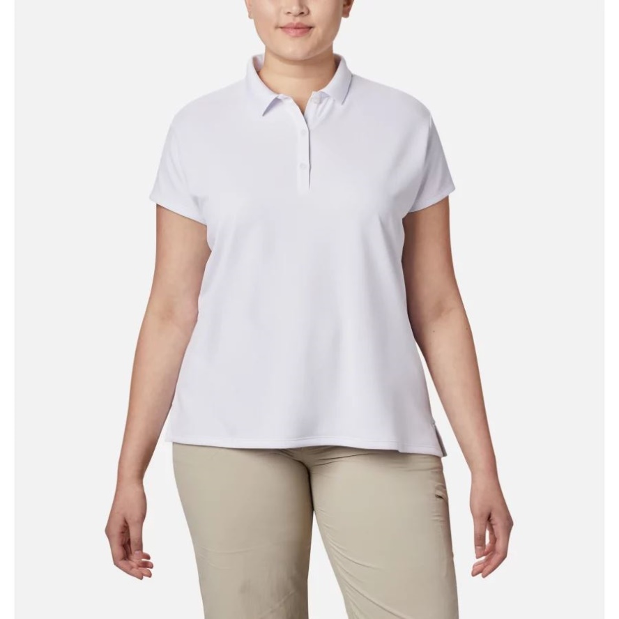 Columbia Sale Women's PFG Innisfree Short Sleeve Polo Shirt Plus Size White