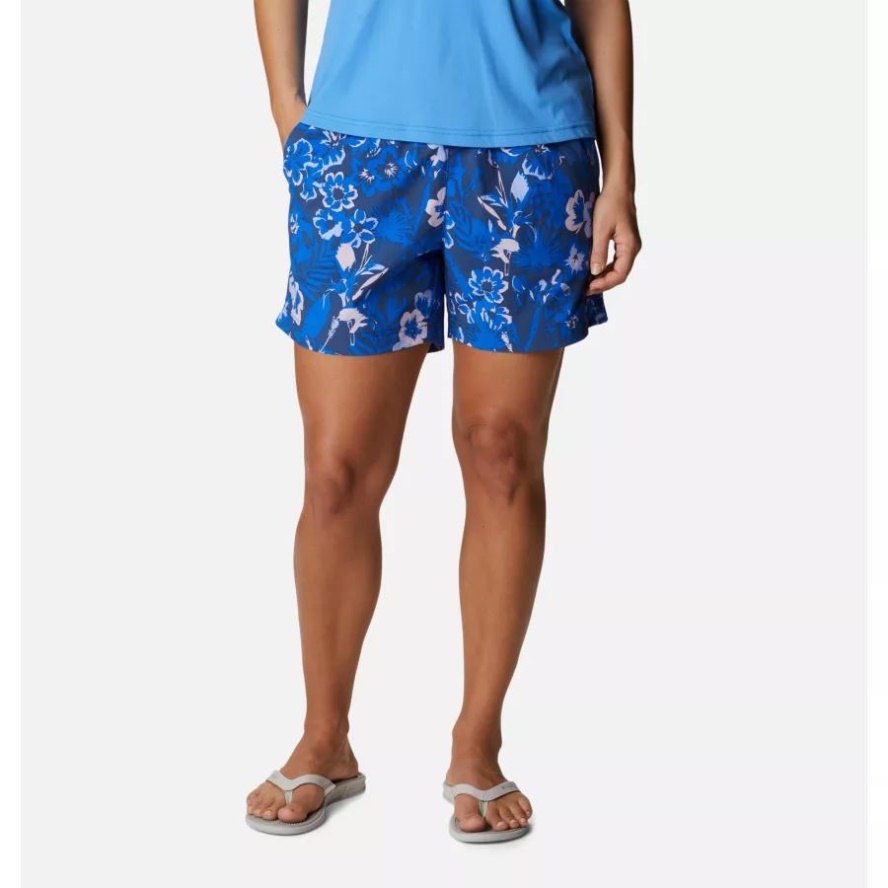 Columbia Sale Women's PFG Super Backcast Water Shorts Blue Macaw/Flourish Print