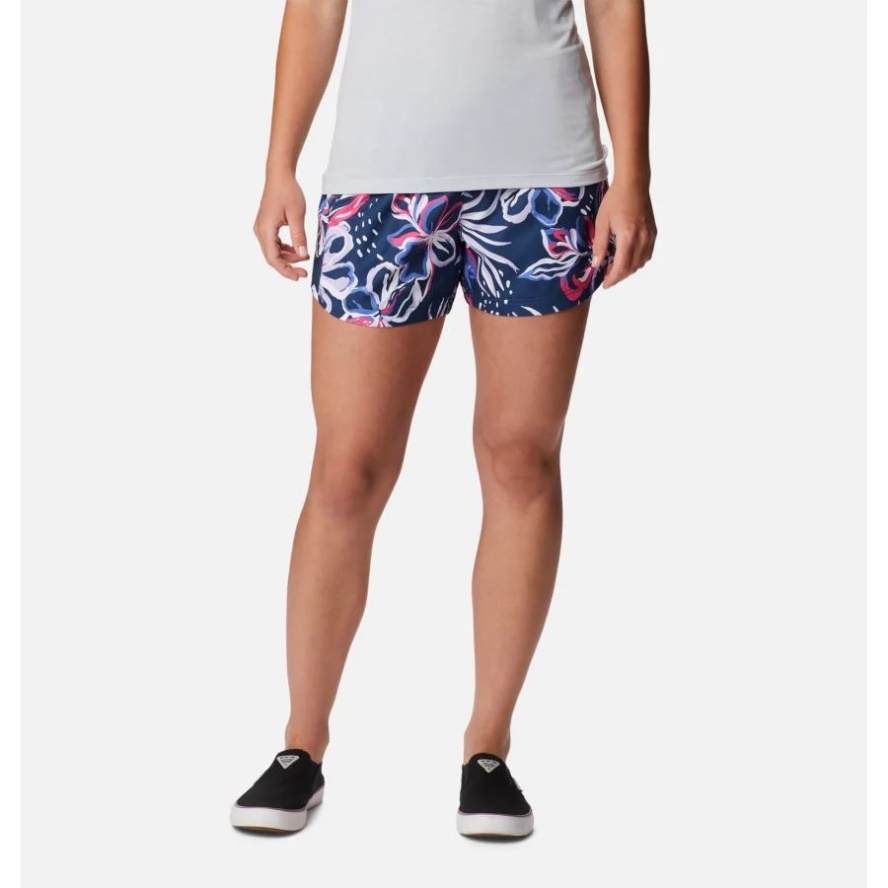 Columbia Sale Women's PFG Super Tamiami Pull-On Shorts Carbon Tropic Multilines