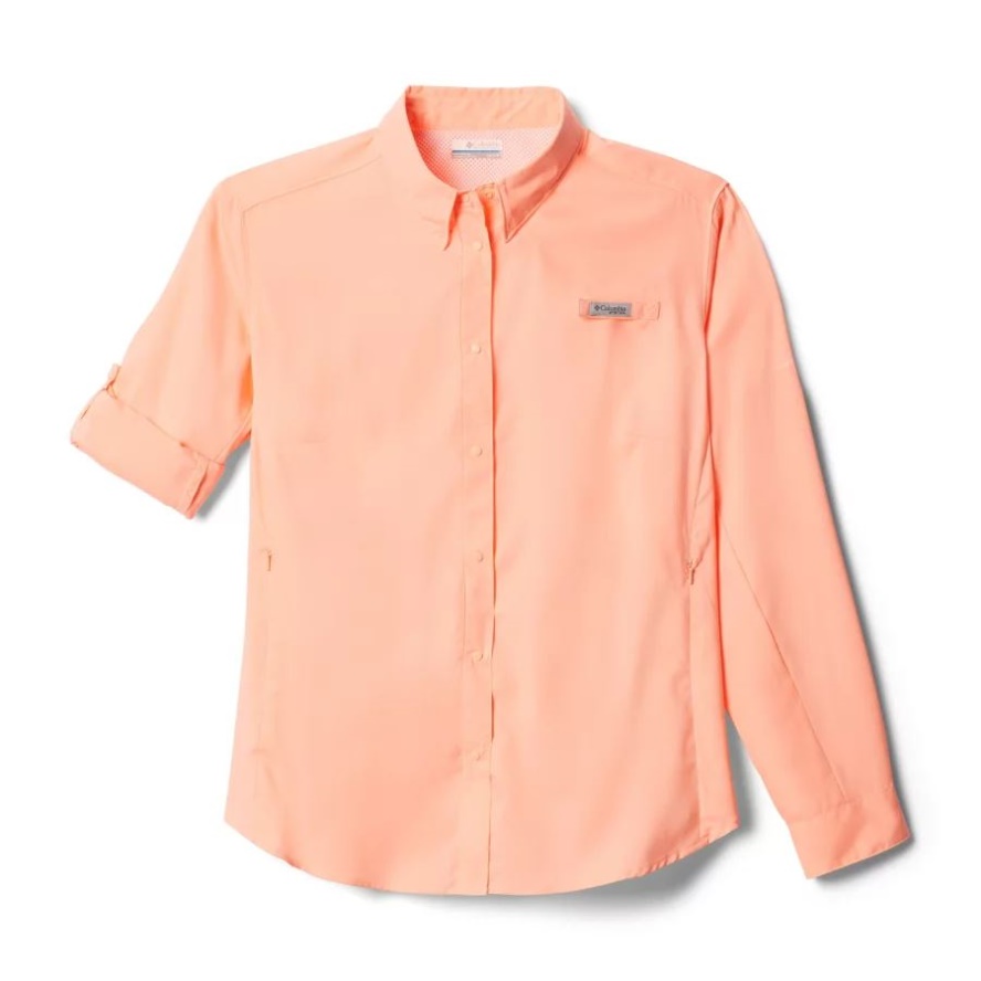 Columbia Sale Women's PFG Tamiami II Long Sleeve Shirt Plus Size Tiki Pink