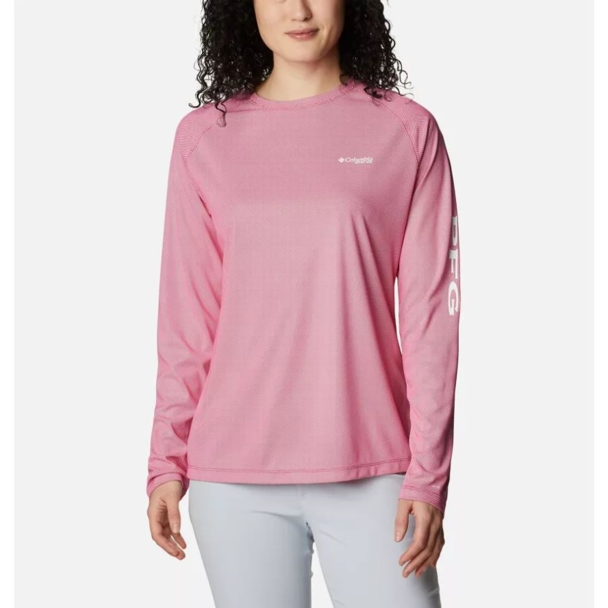 Columbia Sale Women's PFG Tidal Deflector Long Sleeve Shirt Cactus Pink