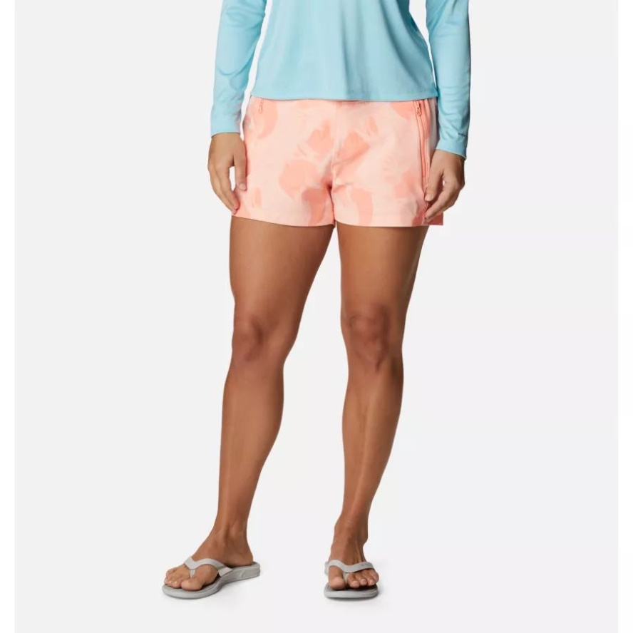 Columbia Sale Women's PFG Tidal II Shorts Tiki Pink/Auroras Print