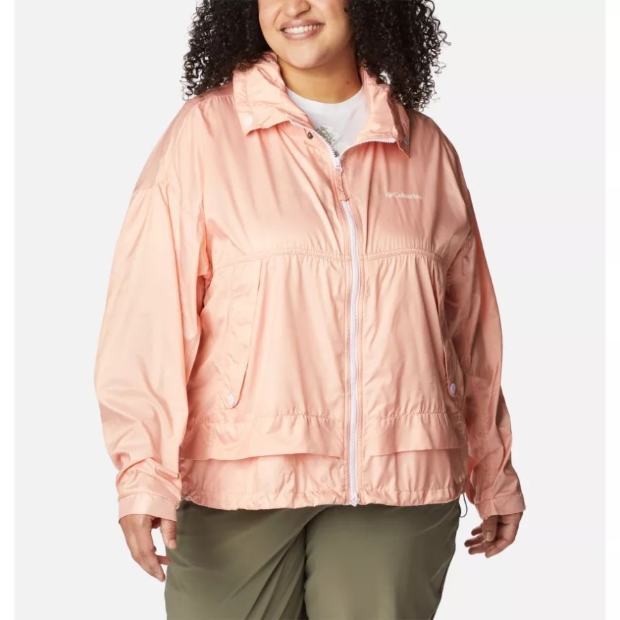 Columbia Sale Women's Paracutie Windbreaker Plus Size Pink Dawn