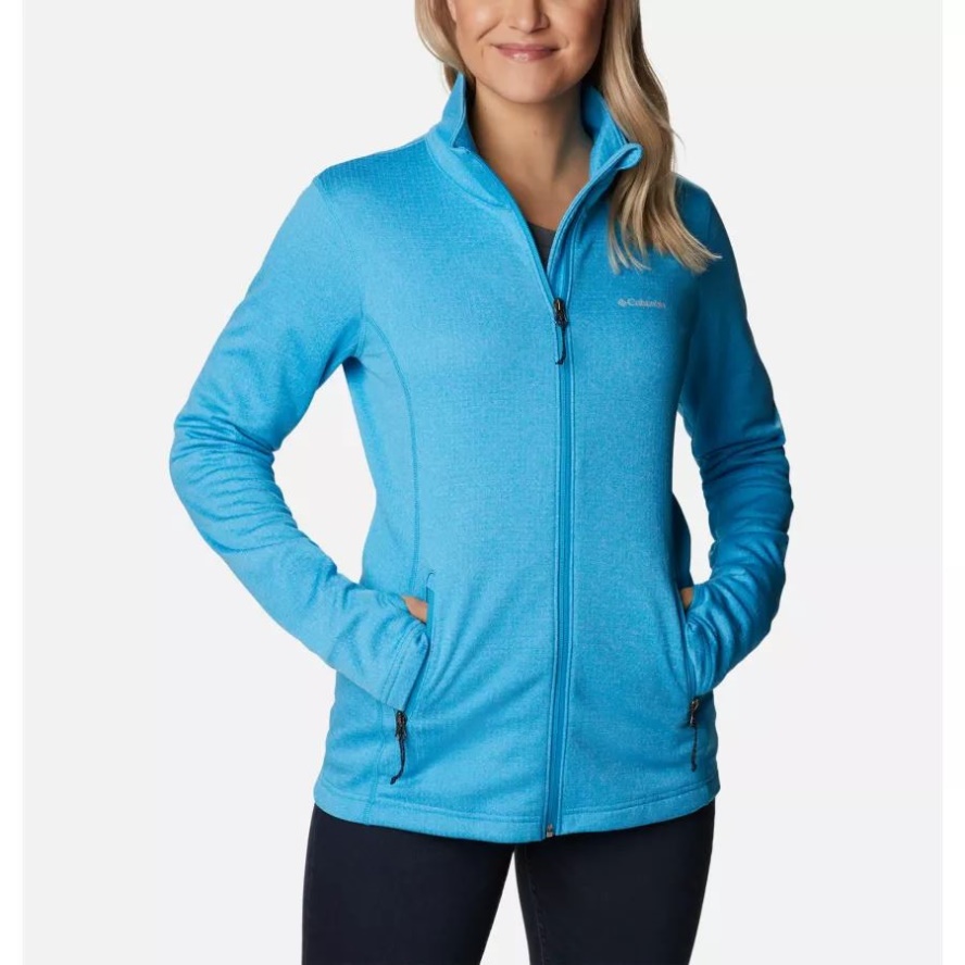 Columbia Sale Women's Park View Grid Fleece Full Zip Blue Chill Heather