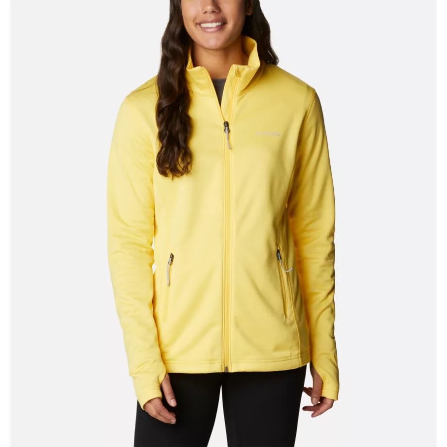 Columbia Sale Women's Park View Grid Full Zip Fleece Jacket Sun Glow Heather