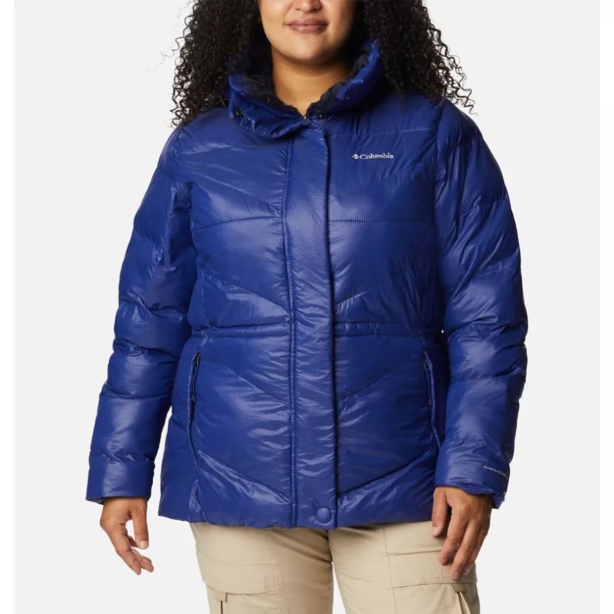Columbia Sale Women's Peak to Park II Insulated Hooded Jacket Plus Size Dark Sapphire Gunmetal