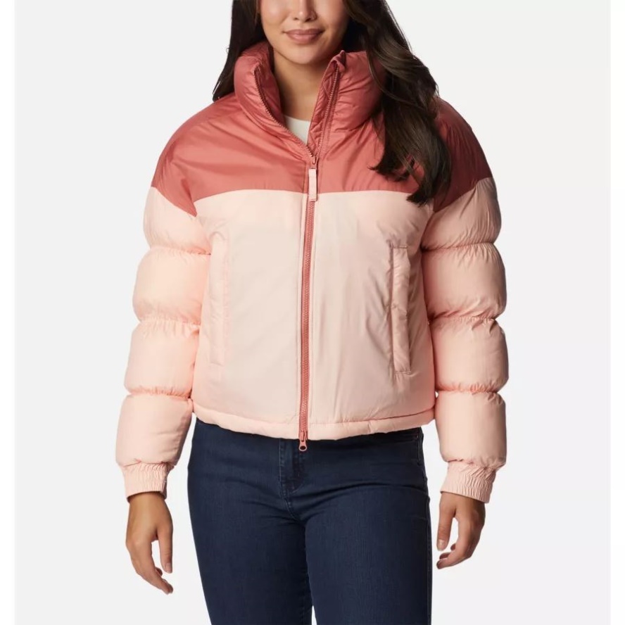 Columbia Sale Women's Pike Lake Cropped Jacket Peach Blossom/Dark Coral
