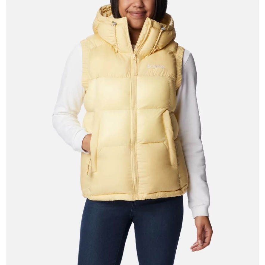 Columbia Sale Women's Pike Lake II Hooded Insulated Puffer Vest Cornstalk