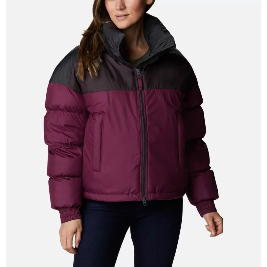 Columbia Sale Women's Pike Lake Insulated Cropped Puffer Jacket Marionberry/New Cinder/Shark
