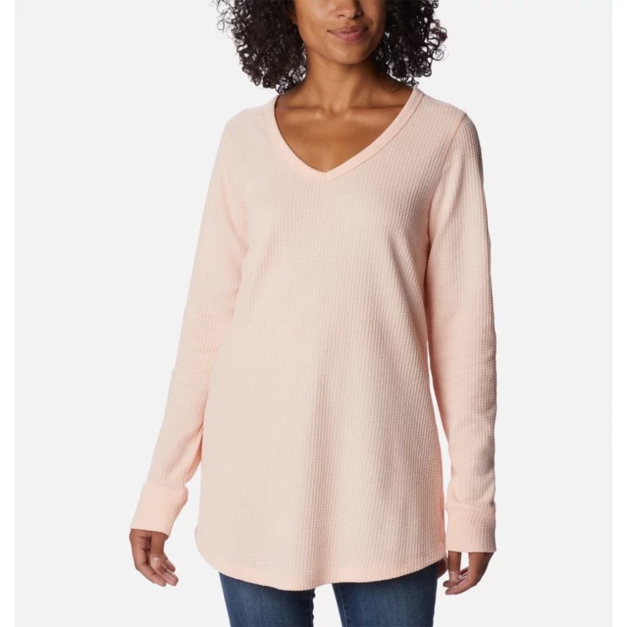 Columbia Sale Women's Pine Peak Long Sleeve Thermal Tunic Peach Blossom Heather