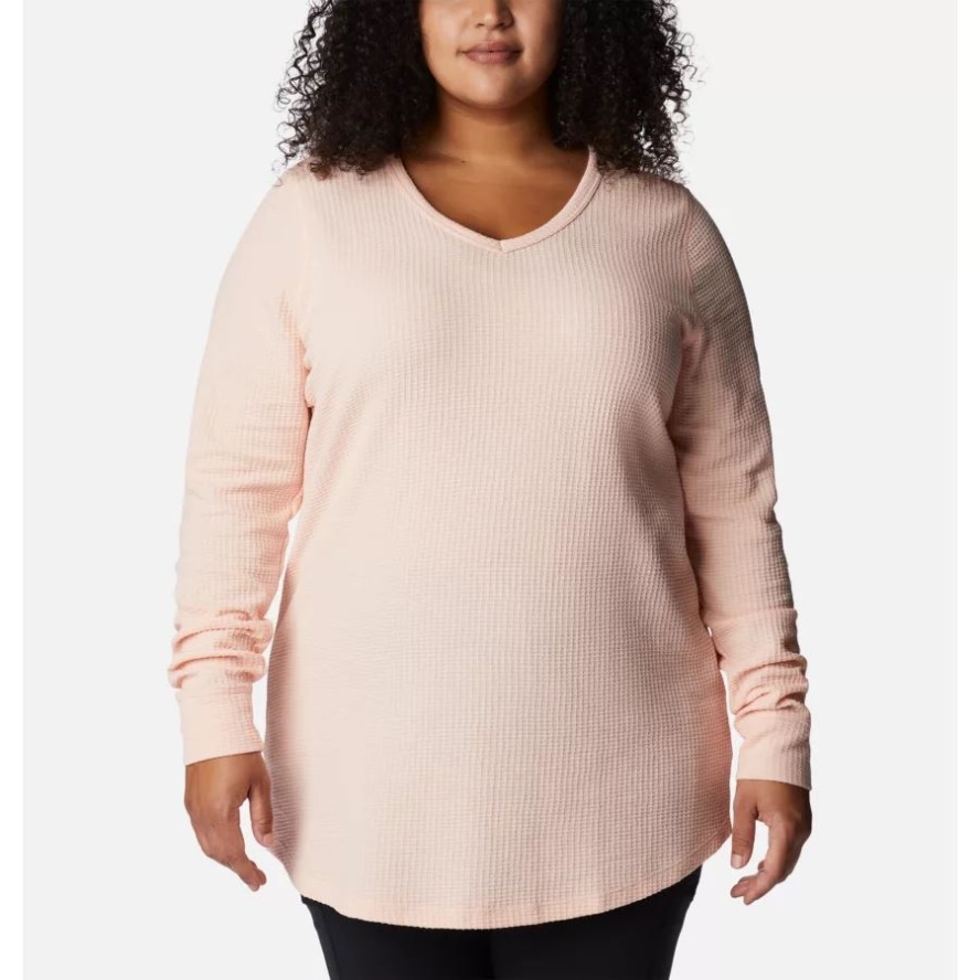 Columbia Sale Women's Pine Peak Long Sleeve Thermal Tunic Plus Size Peach Blossom Heather