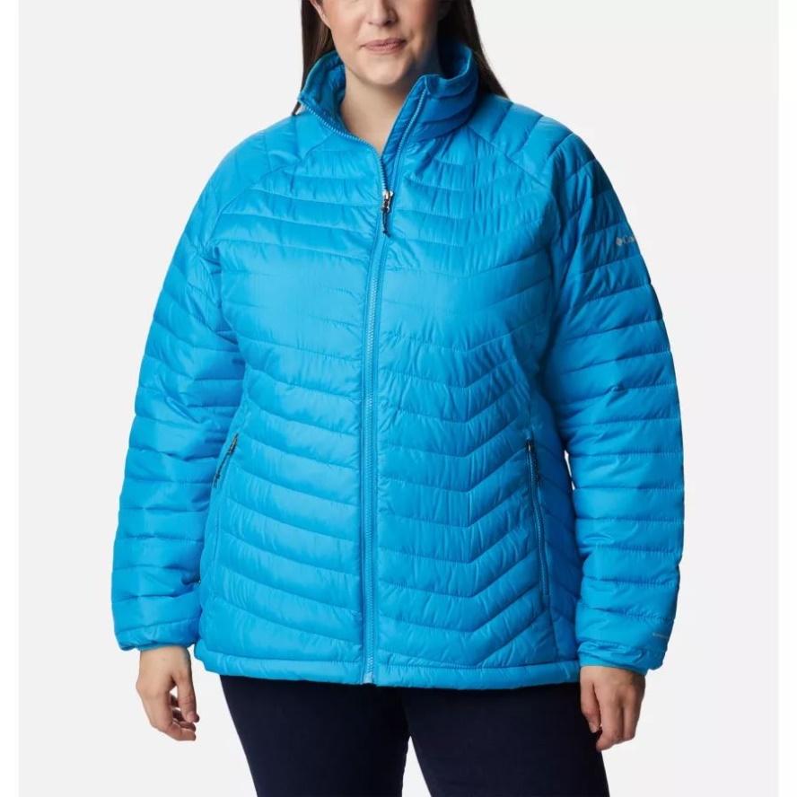 Columbia Sale Women's Powder Lite Jacket Plus Size Blue Chill