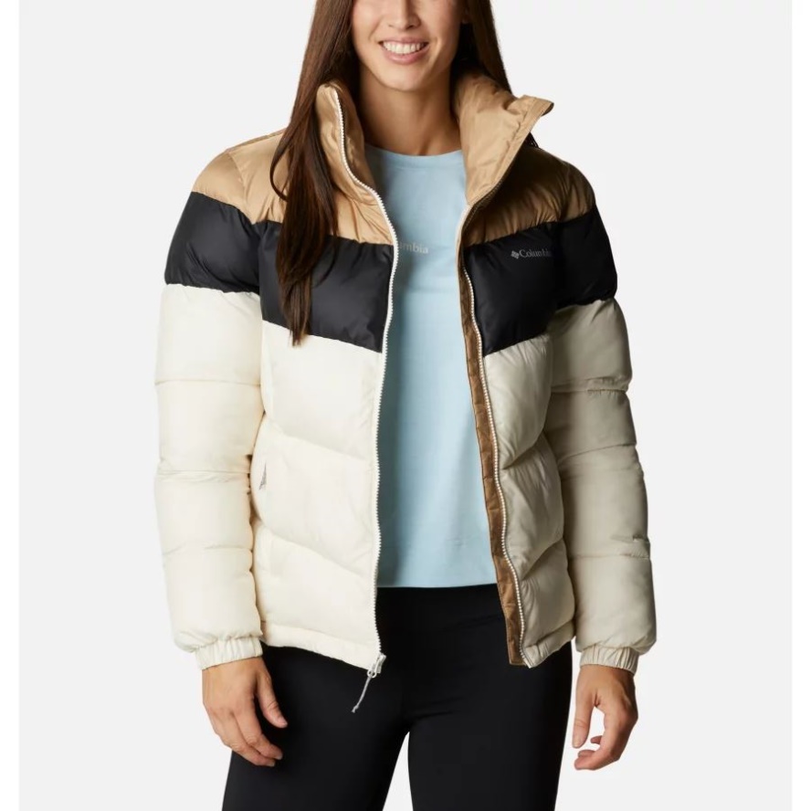 Columbia Sale Women's Puffect Color Blocked Jacket Chalk/Black/Beach