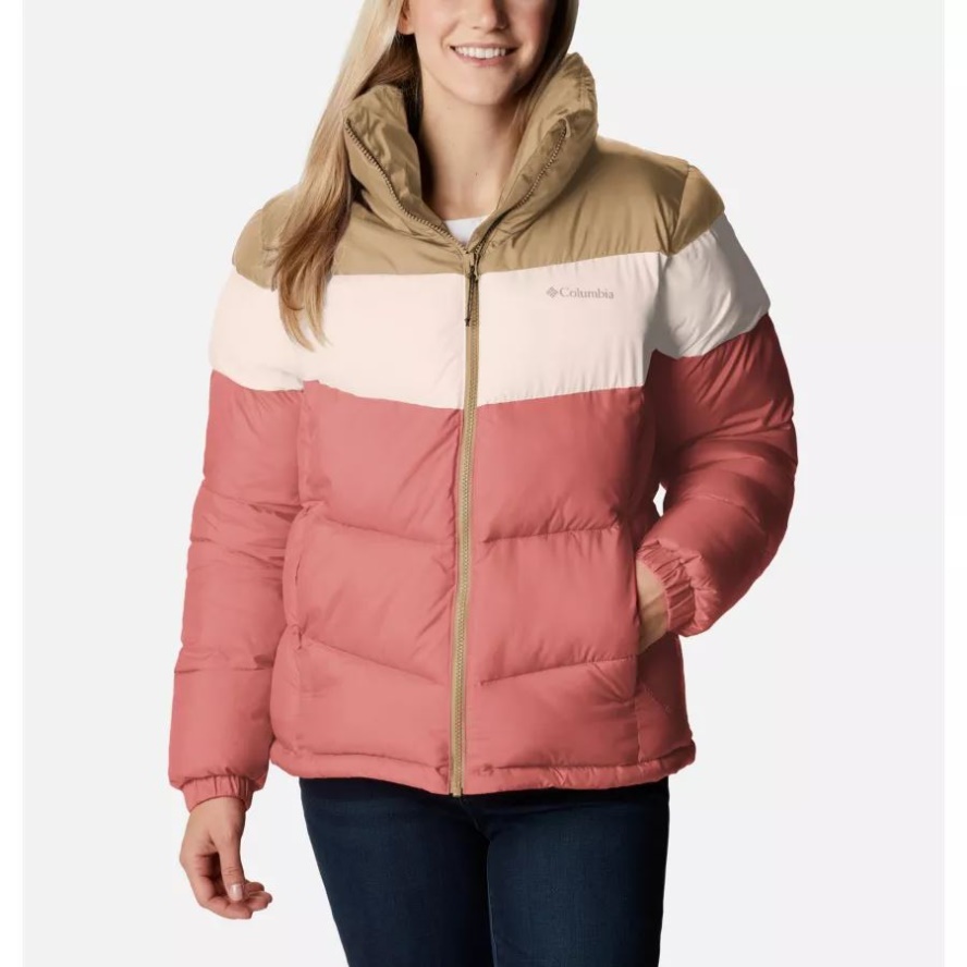 Columbia Sale Women's Puffect Colourblock Puffer Jacket Dark Coral/Peach Blossom/Beach