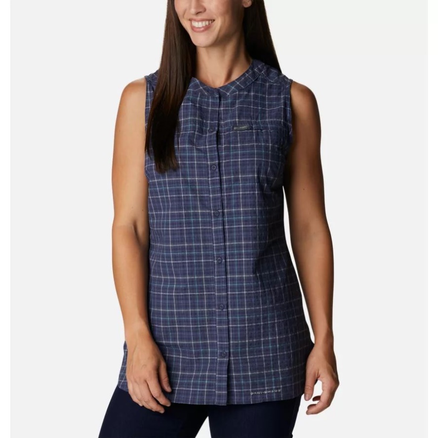 Columbia Sale Women's Silver Ridge Novelty Tunic Nocturnal Elevation Grid