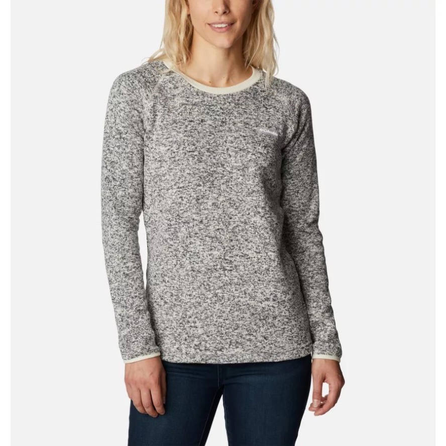 Columbia Sale Women's Sweater Weather Fleece Crew Shirt Chalk Heather