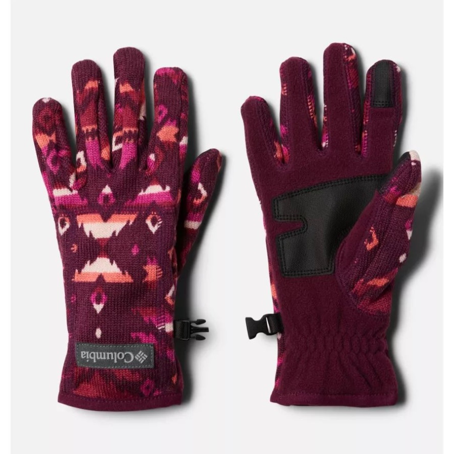 Columbia Sale Women's Sweater Weather Fleece Gloves Marionberry Heather Rocky Mt