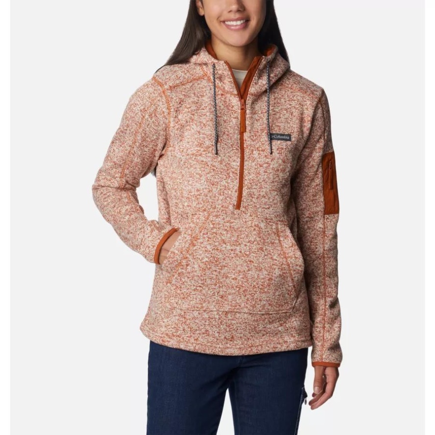 Columbia Sale Women's Sweater Weather Fleece Hooded Pullover Warm Copper Heather