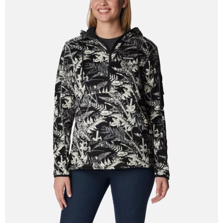 Columbia Sale Women's Sweater Weather Hooded Pullover Chalk North Woods Tonal