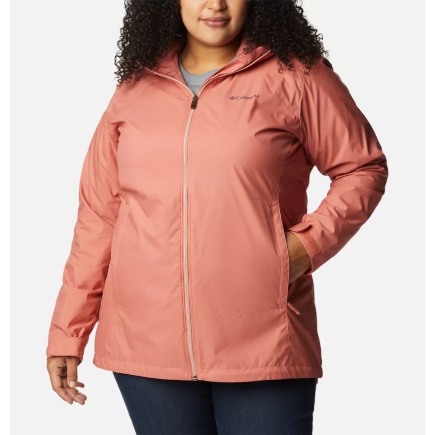 Columbia Sale Women's Switchback Lined Long Jacket Plus Size Dark Coral