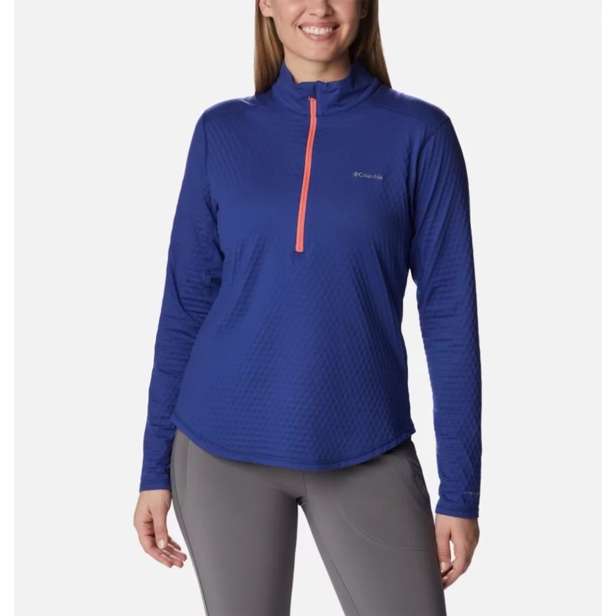 Columbia Sale Women's W Bliss Ascent Half Zip Long Sleeve Technical T-shirt Dark Sapphire