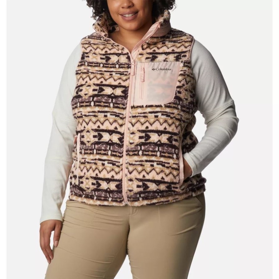 Columbia Sale Women's West Bend Vest Plus Size New Cinder 80s Stripe Print