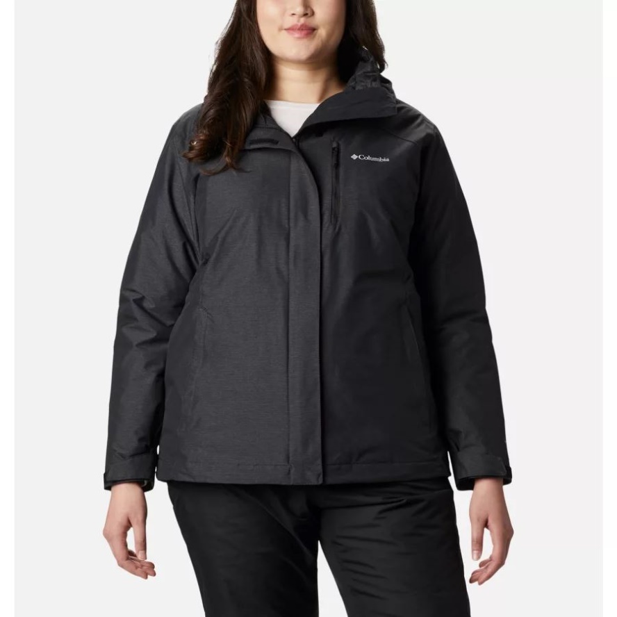 Columbia Sale Women's Whirlibird IV Interchange Jacket Plus Size Black Crossdye