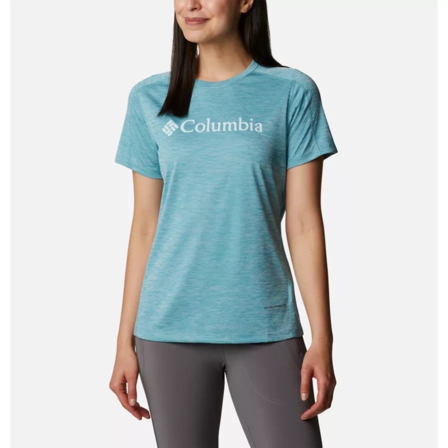 Columbia Sale Women's Zero Rules Technical Graphic T-Shirt Sea Wave Heather Gem Columbia Sale