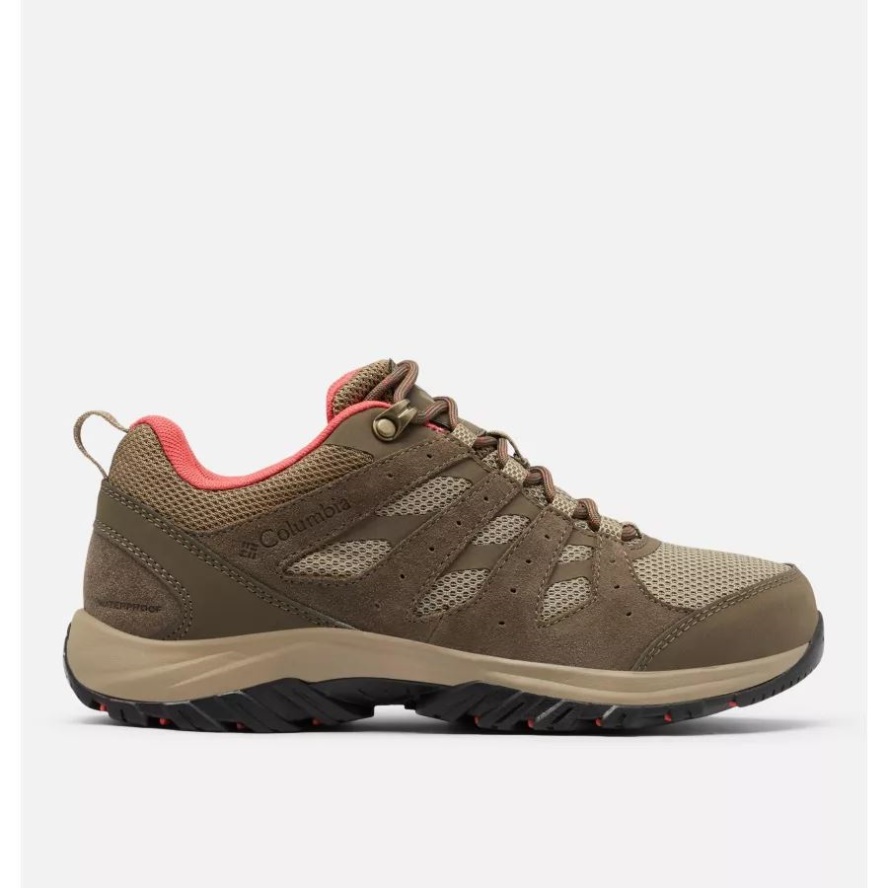 Columbia Sale Womens Redmond III Low Waterproof Shoe Pebble/Red Coral