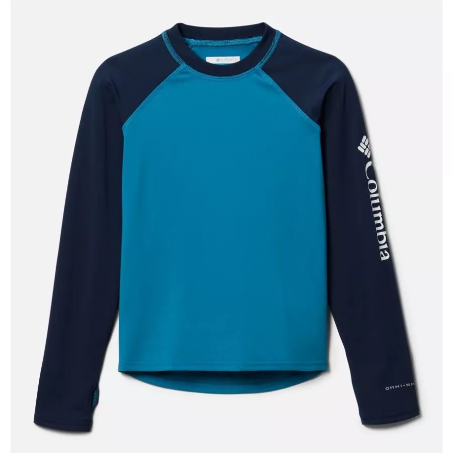 Columbia Sale Youth Sandy Shores Technical Long Sleeve Top Deep Marine/Collegiate Navy