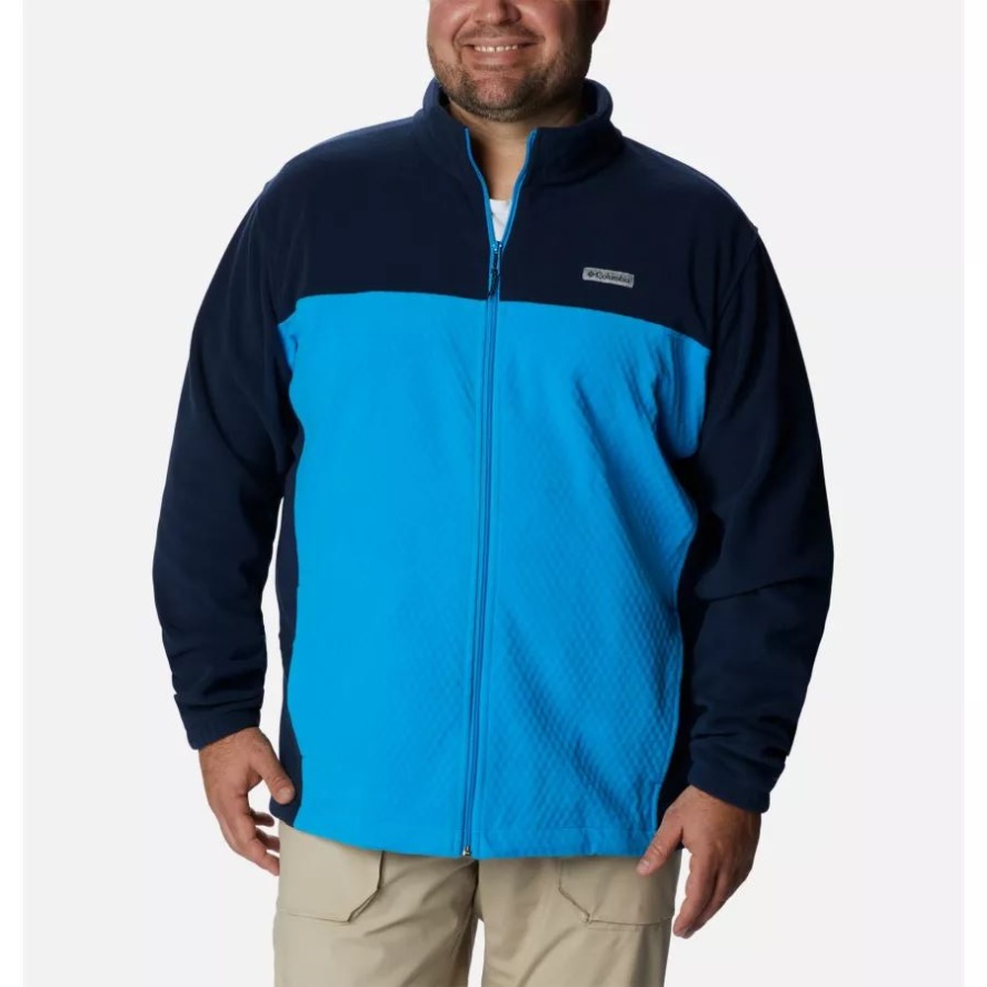 Compass Blue/Collegiate Navy Men's Overlook Trail Full Zip Jacket Big Columbia Sale