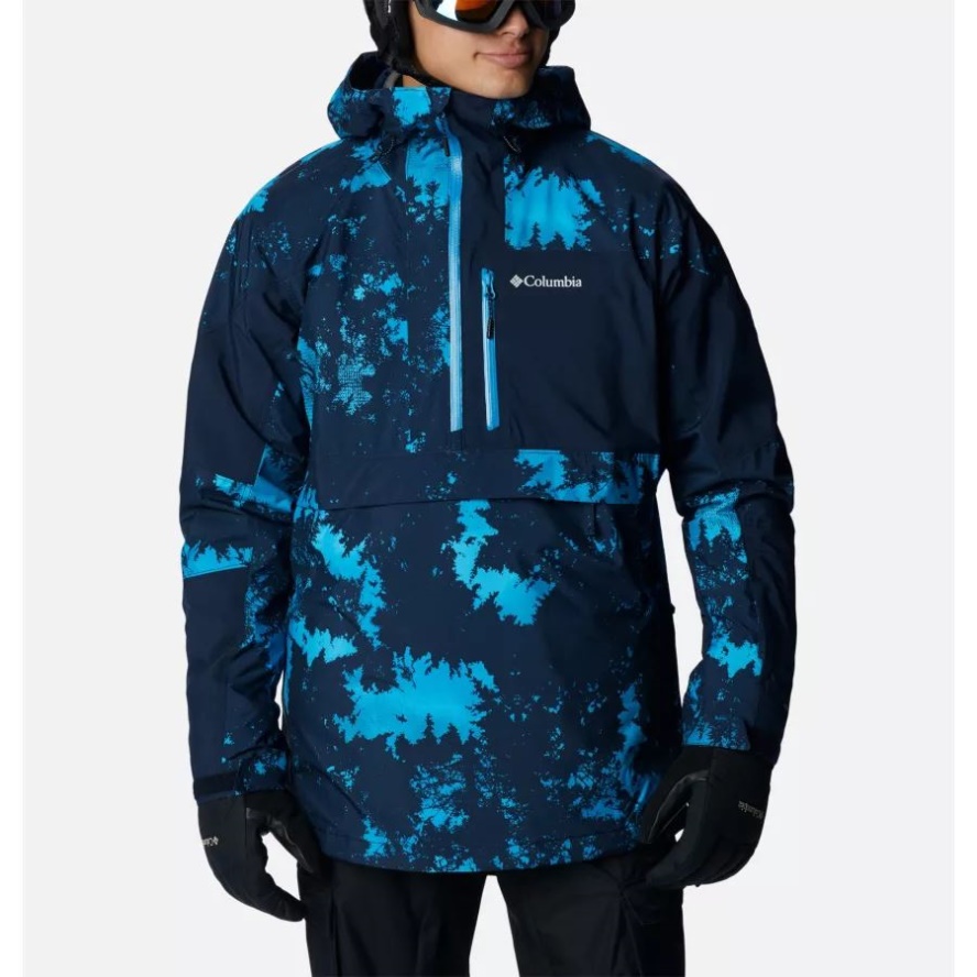 Compass Blue Lookup Print/Coll Navy Men's Powder Canyon Anorak Ski Shell Columbia Sale