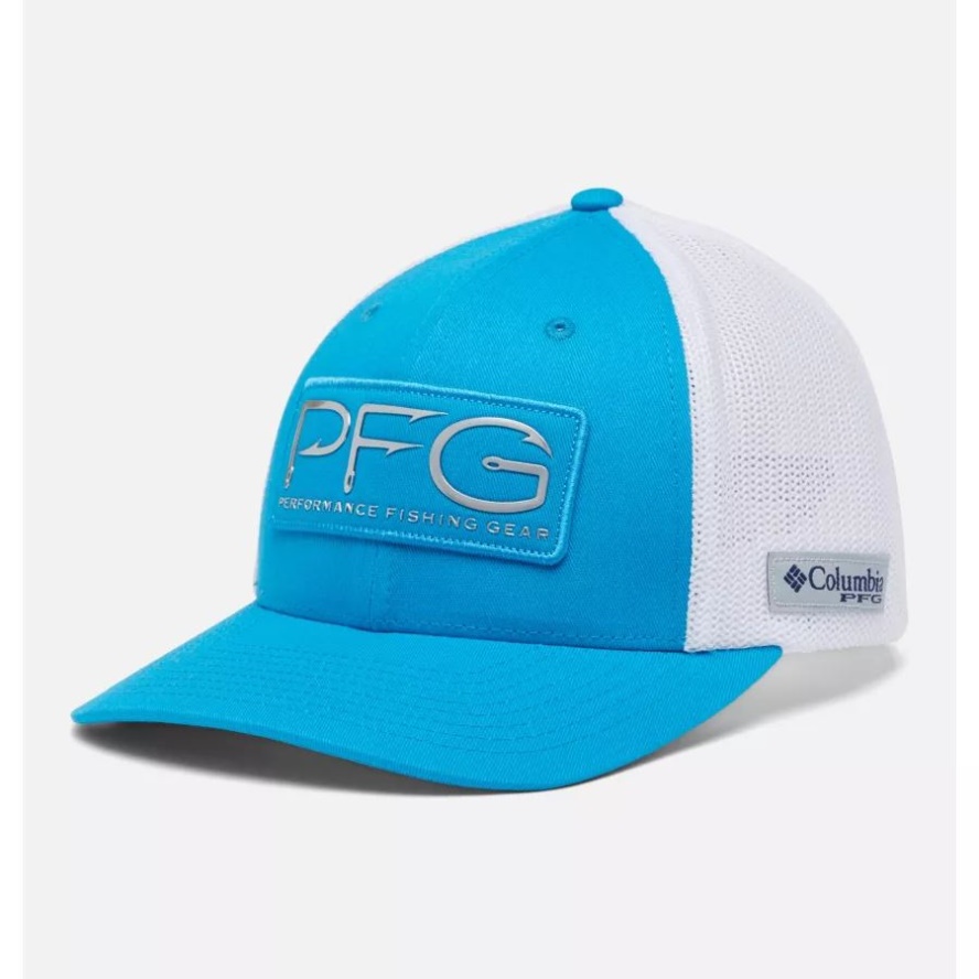 Compass Blue/Silver Columbia Sale PFG Hooks Mesh Ball Cap Mid Crown