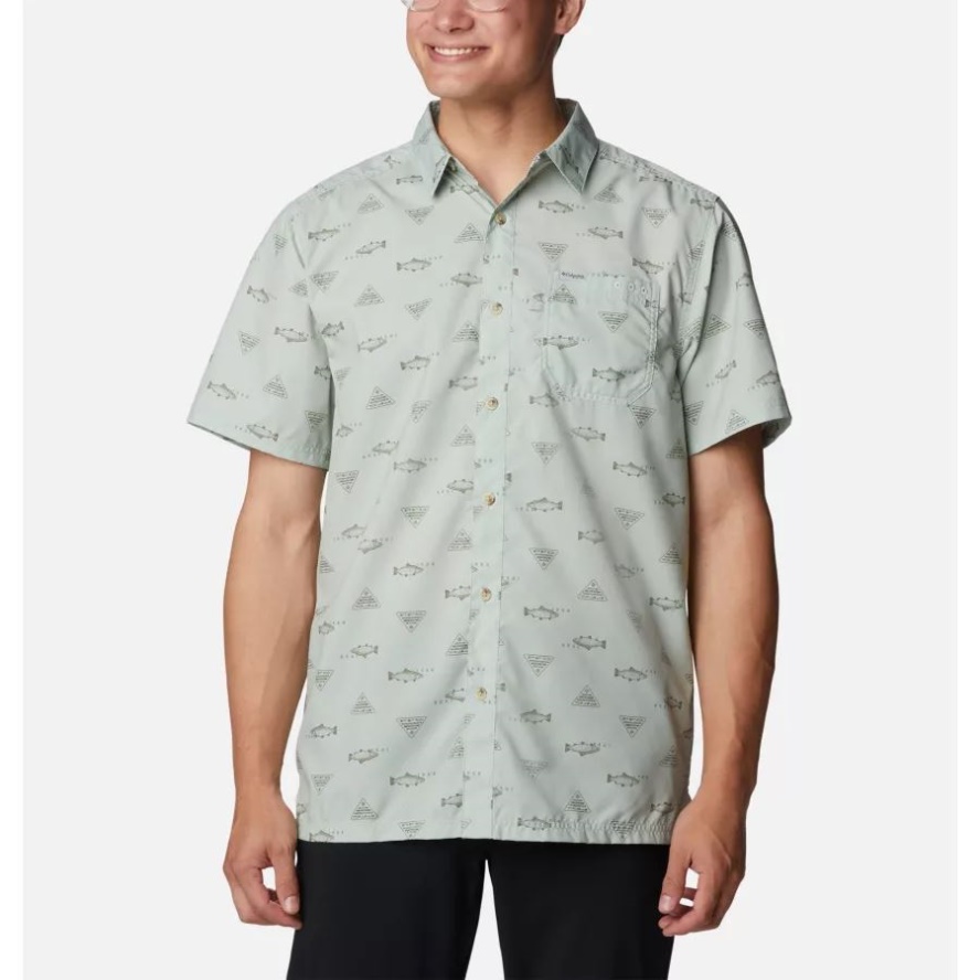 Cool Green Rivermade Columbia Sale Men's PFG Super Slack Tide Camp Shirt